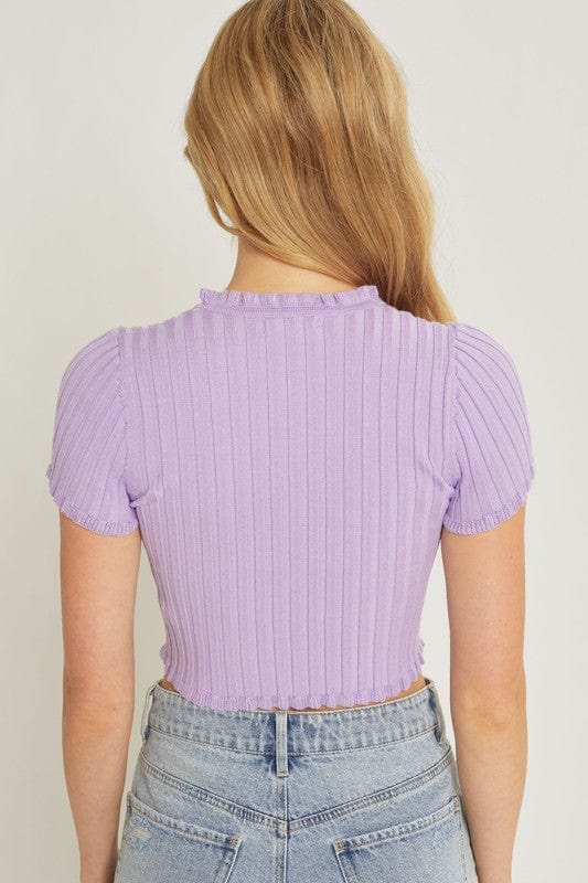 LOVE TREE Shirts & Tops Lavender Button Top