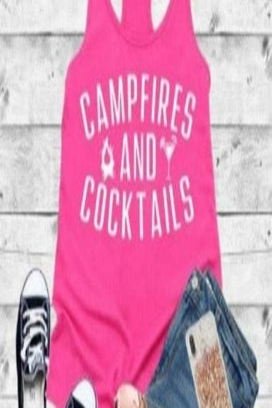 CARAMEL TREND Shirts & Tops "Campfires and Cocktails" Tank
