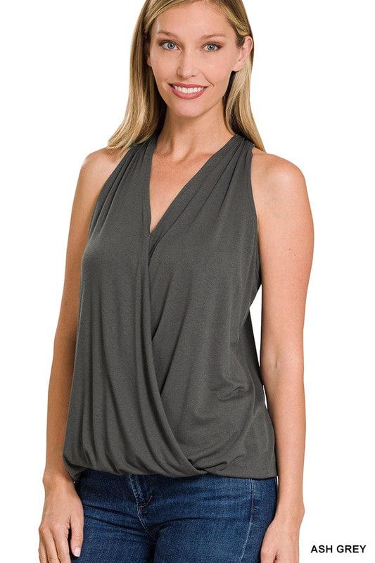 Zenana Clothing Crossover Sleeveless Top