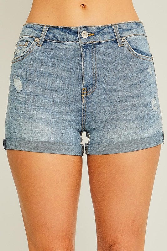 LOVE TREE Shorts Light Blue Cuffed Shorts