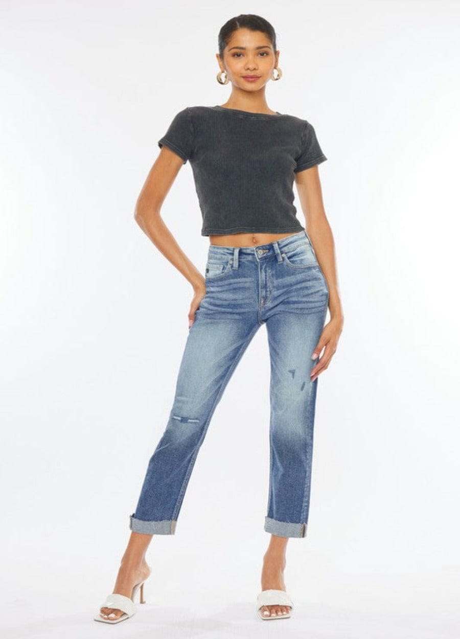 Kan Can USA Shorts MEDIUM / 0/23 Kan Can Cuffed Crop Jeans