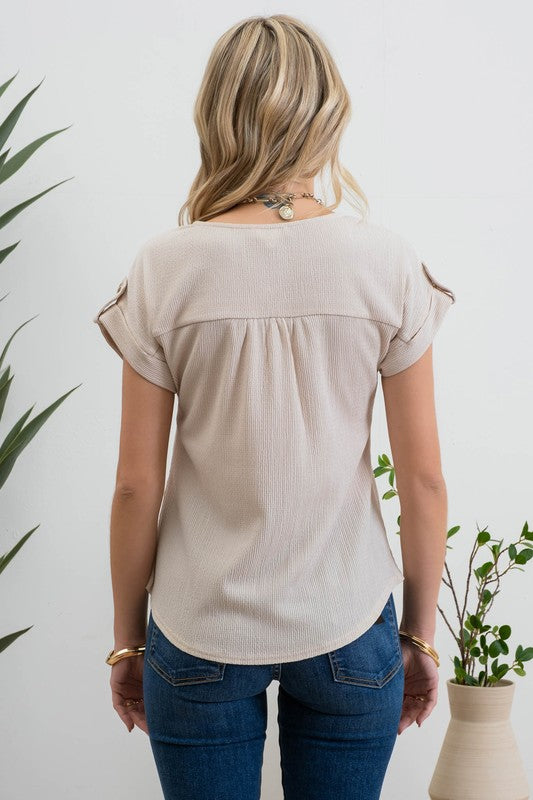 Tab sleeve top