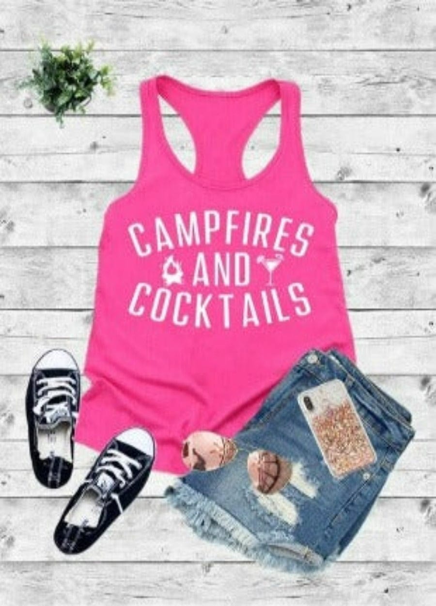 CARAMEL TREND Shirts & Tops "Campfires and Cocktails" Tank