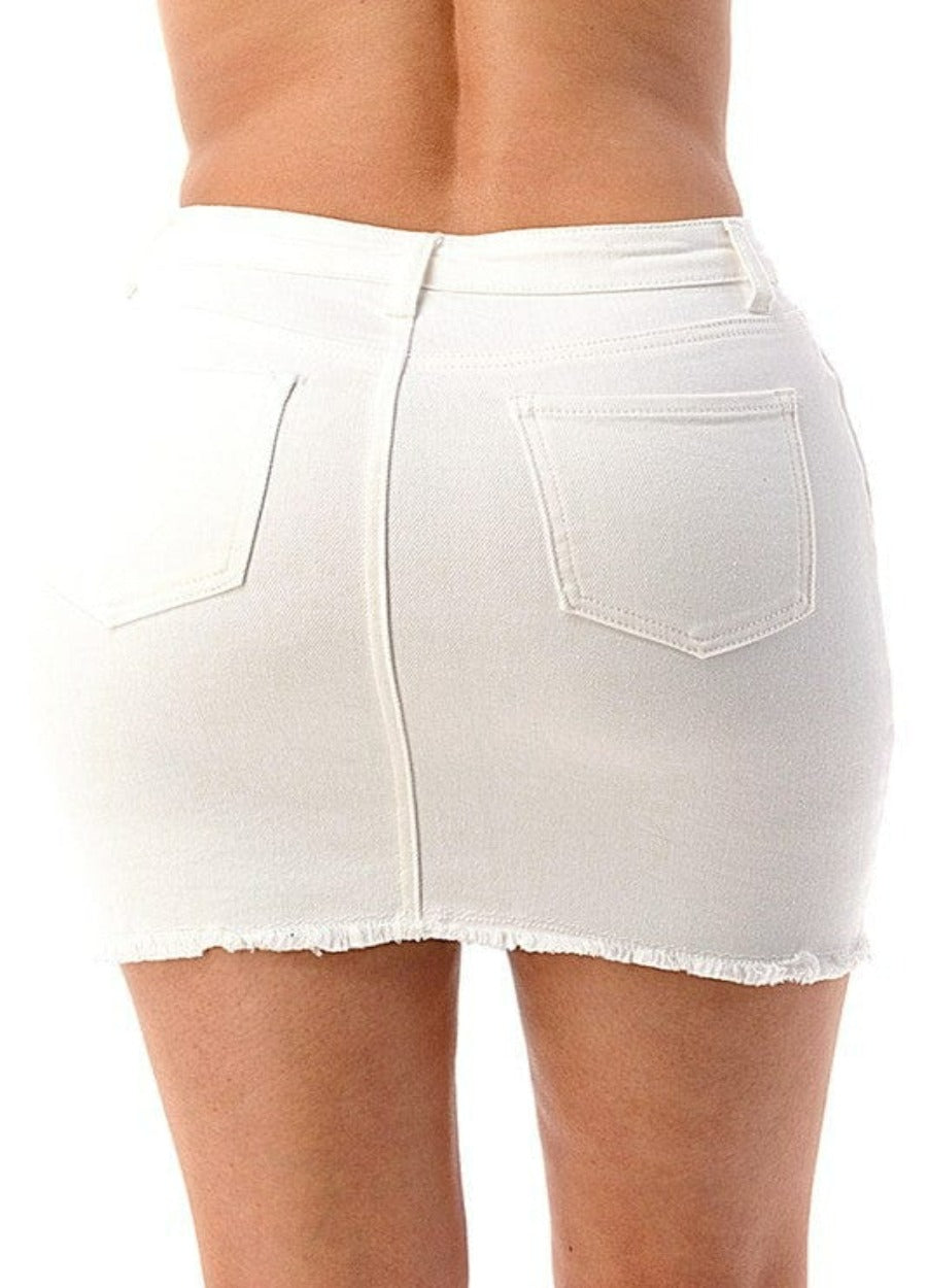 Nina Rossi Skirts Distressed Denim Skirt